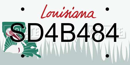 SD4B484 Louisiana License Plate