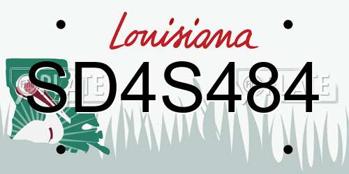 SD4S484 Louisiana License Plate