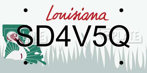 SD4V5Q Louisiana License Plate