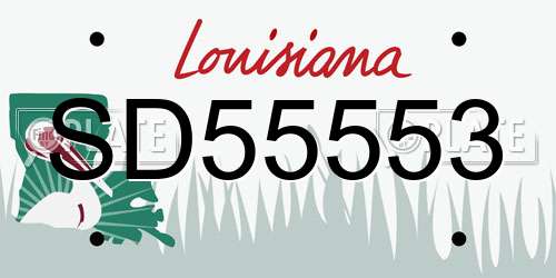 SD55553 Louisiana License Plate