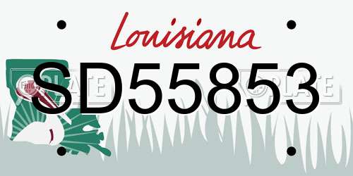 SD55853 Louisiana License Plate