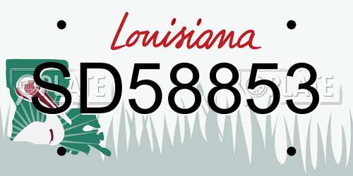 SD58853 Louisiana License Plate