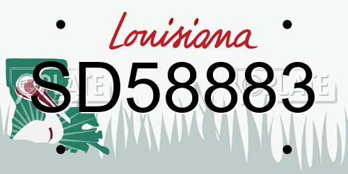 SD58883 Louisiana License Plate