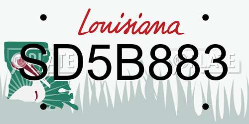 SD5B883 Louisiana License Plate