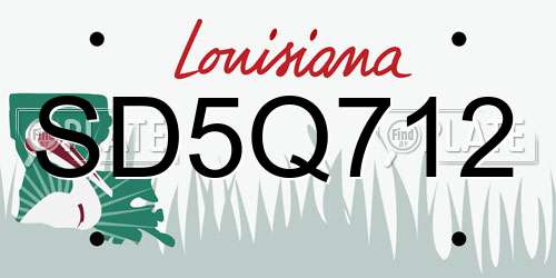 SD5Q712 Louisiana License Plate