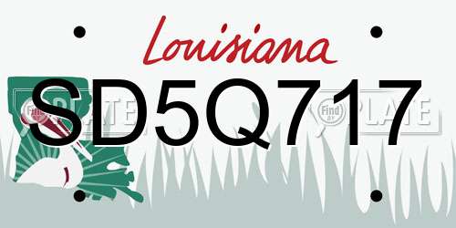 SD5Q717 Louisiana License Plate