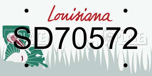 SD70572 Louisiana License Plate