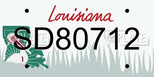 SD80712 Louisiana License Plate