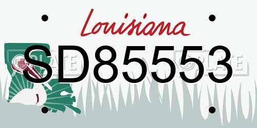 SD85553 Louisiana License Plate