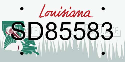 SD85583 Louisiana License Plate