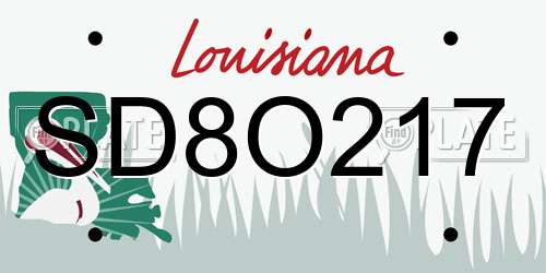 SD8O217 Louisiana License Plate