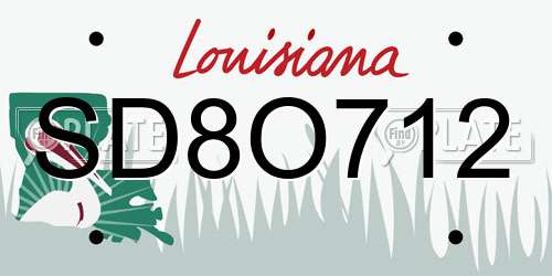 SD8O712 Louisiana License Plate