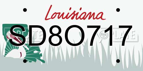 SD8O717 Louisiana License Plate