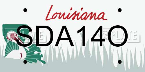 SDA14O Louisiana License Plate