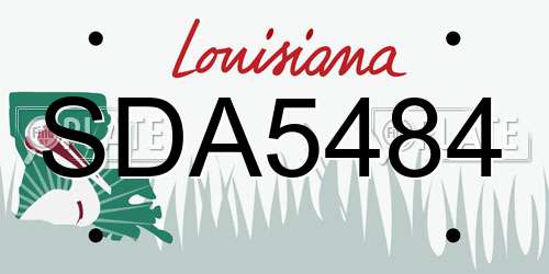 SDA5484 Louisiana License Plate