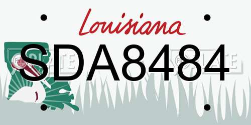 SDA8484 Louisiana License Plate