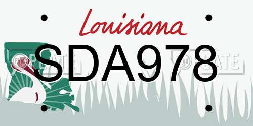 SDA978 Louisiana License Plate