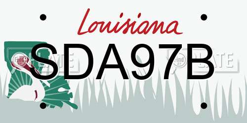 SDA97B Louisiana License Plate
