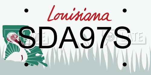 SDA97S Louisiana License Plate