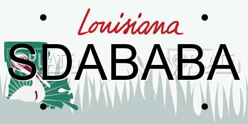 SDABABA Louisiana License Plate