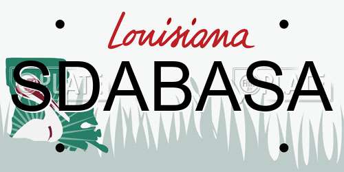 SDABASA Louisiana License Plate