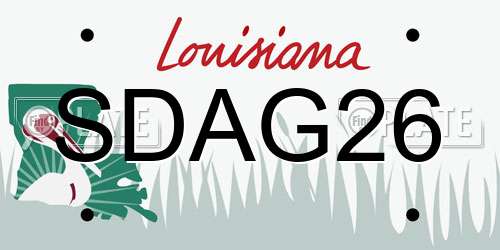 SDAG26 Louisiana License Plate