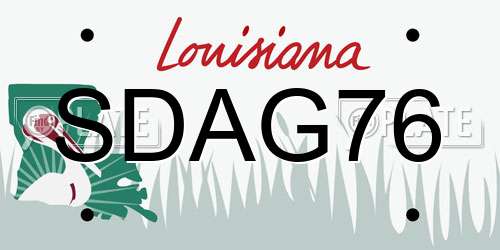 SDAG76 Louisiana License Plate