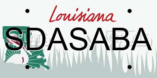 SDASABA Louisiana License Plate