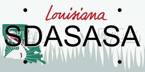 SDASASA Louisiana License Plate
