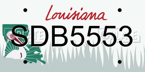 SDB5553 Louisiana License Plate