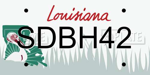 SDBH42 Louisiana License Plate
