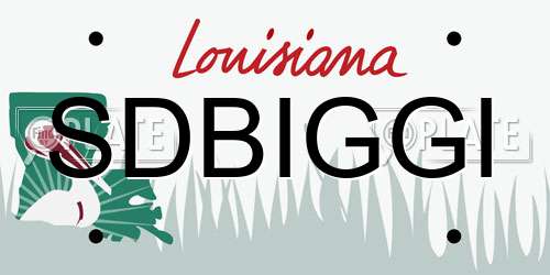 SDBIGGI Louisiana License Plate