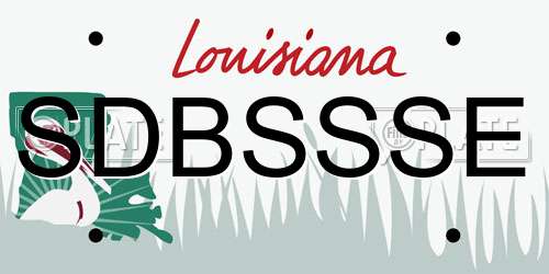 SDBSSSE Louisiana License Plate