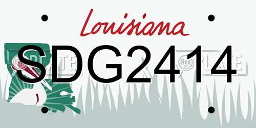 SDG2414 Louisiana License Plate