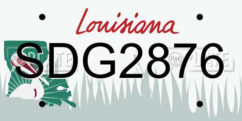 SDG2876 Louisiana License Plate