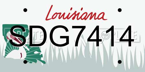 SDG7414 Louisiana License Plate
