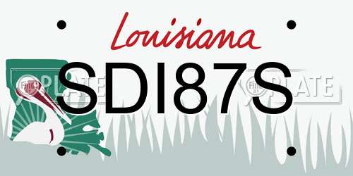 SDI87S Louisiana License Plate