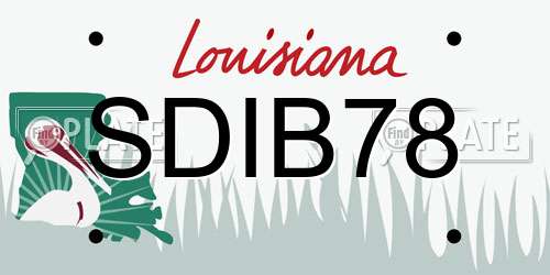 SDIB78 Louisiana License Plate