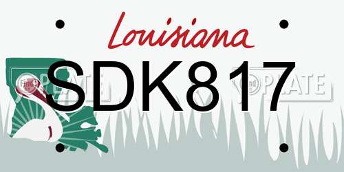 SDK817 Louisiana License Plate