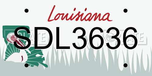 SDL3636 Louisiana License Plate