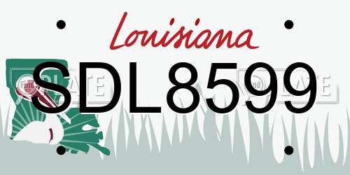 SDL8599 Louisiana License Plate