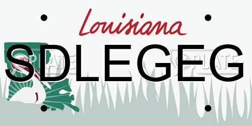 SDLEGEG Louisiana License Plate