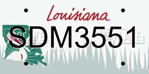 SDM3551 Louisiana License Plate