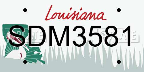 SDM3581 Louisiana License Plate