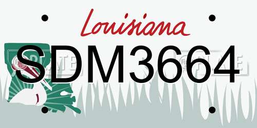 SDM3664 Louisiana License Plate