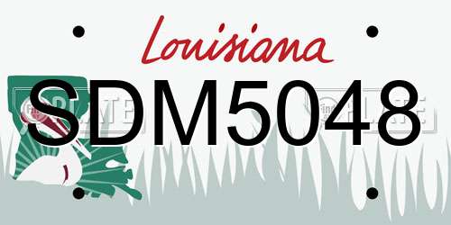 SDM5048 Louisiana License Plate