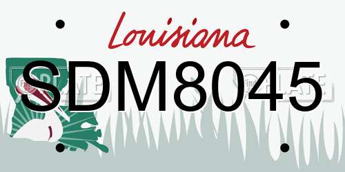 SDM8045 Louisiana License Plate