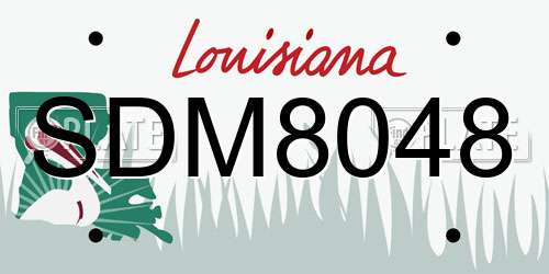 SDM8048 Louisiana License Plate