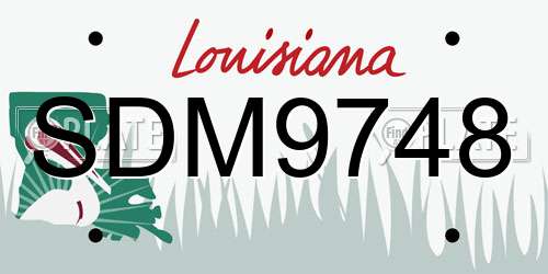 SDM9748 Louisiana License Plate