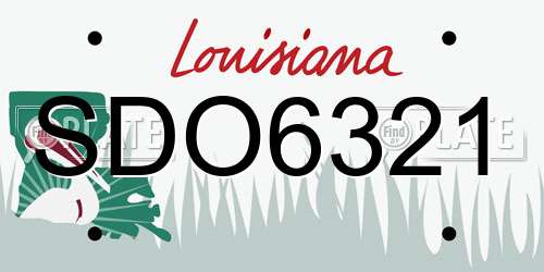 SDO6321 Louisiana License Plate
